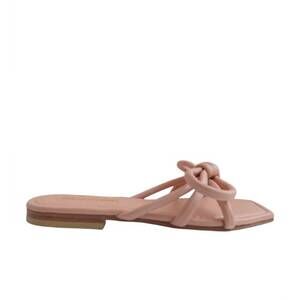 NEW SARAH STEWART women's beth bow flat sandal in pink